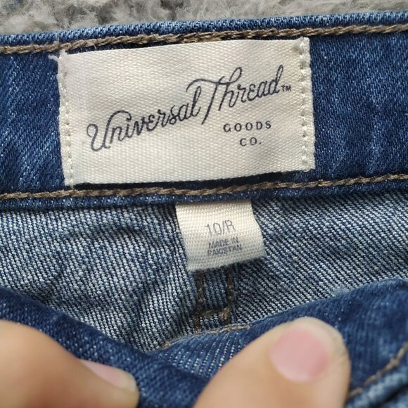 Universal Thread Jeans Womens 10R Blue High Rise Flare Cotton Blend Denim - Picture 3 of 11